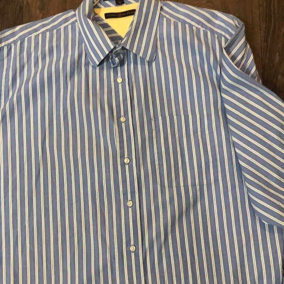Tommy Hilfiger Blue and White Striped Button Down Shirt - Picture 4 of 8